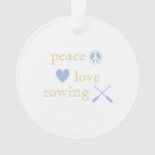 Peace Love Rowing Crew Heart Ores Blue and Gold (devant)