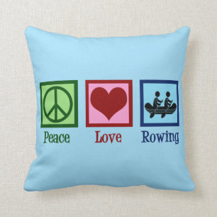 Peace Love Rowing - Cute Crew Team Kussen