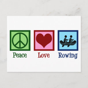 Peace Love Rowing Team Cute Crewers Briefkaart
