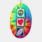 Peace, Love, Rugby Football Keramisch Ornament (Links)