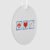 Peace Love Rugby-kerstversiering Ornament (voorkant)