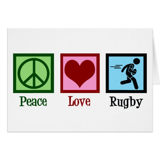 Peace Love Rugby Team Holiday Card (Voorkant Horizontaal)