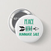 Peace Love Rummage Sale Button (Voorkant /achterkant)
