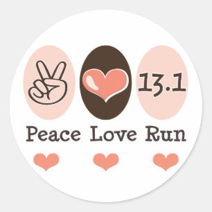 Peace Love Run 13.1 halve marathon Sticker