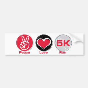 Peace Love run 5K Bumpersticker
