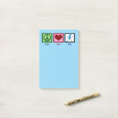 Peace Love run - Cute Track Runner Post-it® Notes (Op bureau)