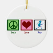 Peace Love Run Keramisch Ornament (Voorkant)