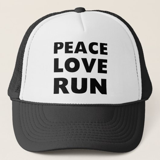 Peace Love Run Trucker Pet (Voorkant)