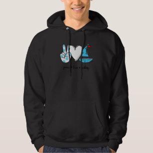 Peace Love Sailing Peace Hand Sign Sailing Hoodie