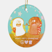 Peace love sandwich Grappig eten Kerst ornament (Links)