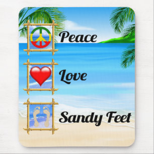 Peace Love Sandy Feet Muismat