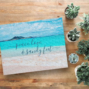 Peace Love Sandy Feet Tropical Hawaii Beach foto Legpuzzel