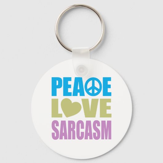 Peace Love Sarcasm Sleutelhanger (Voorkant)