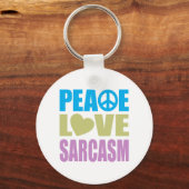 Peace Love Sarcasm Sleutelhanger (Voorkant)
