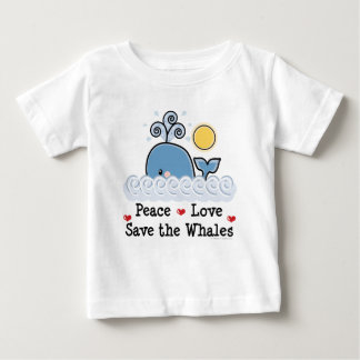 Peace Love Save the Whales Baby Long Slaper T-shir