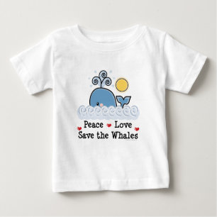 Peace Love Save the Whales Baby T-shirt