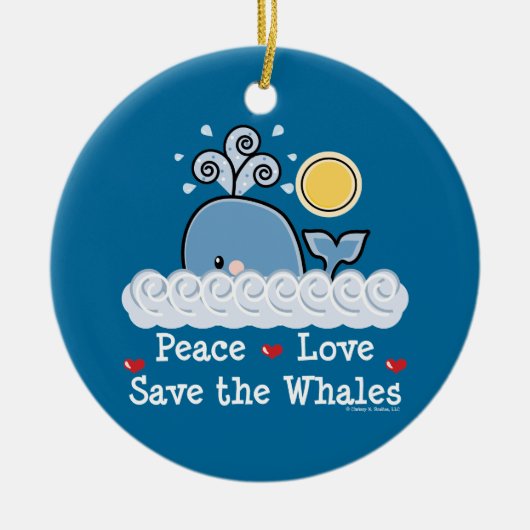 Peace Love Save the Whales Ornament (Voorkant)