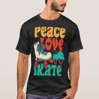 Peace Love Schaats Roller Skating T-shirt