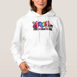 Peace Love Schaats - Tie Dye Roller Skater Heart S Hoodie