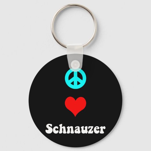 Peace love Schnauzer Sleutelhanger (Voorkant)