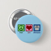 Peace Love Schnauzers Ronde Button 5,7 Cm (Voorkant /achterkant)