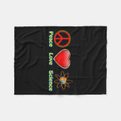 Peace Love Science  Fleece Deken (Voorkant (Horizontaal))