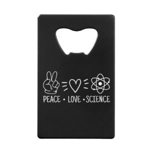 Peace Love Science Kredietkaart Flessenopener