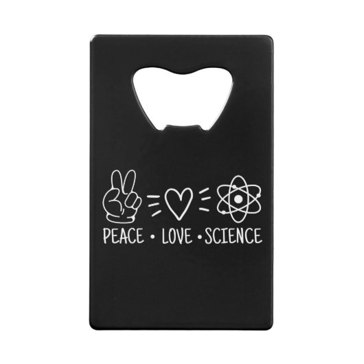 Peace Love Science Kredietkaart Flessenopener (Voorkant)