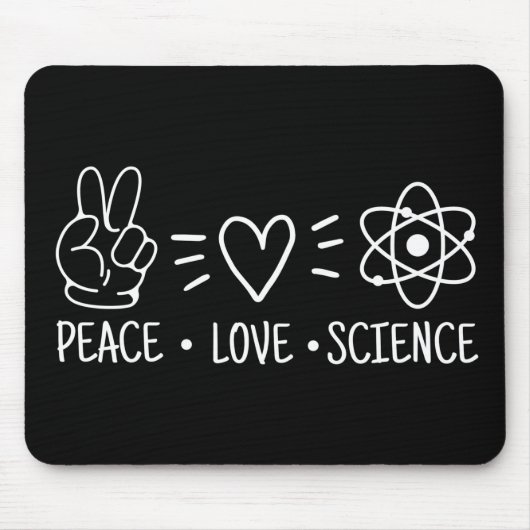 Peace Love Science Muismat (Voorkant)