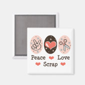 Peace Love Scrap Scrapbooking Magnet Magneet (Voorkant / Achterkant)