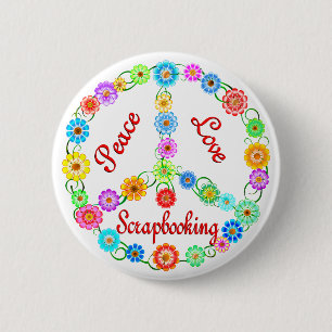 Peace Love Scrapbooking Ronde Button 5,7 Cm