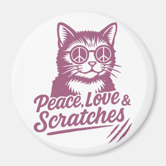 Peace, Love & Scratches Funny Cat Magneet