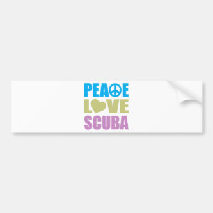 Peace Love Scuba Bumpersticker