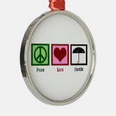 Peace Love Seattle Metalen Ornament (Rechts)