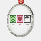 Peace Love Seattle Metalen Ornament (Links)