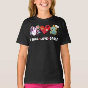 Peace Love Second Grade Squad Terug naar School 2e T-shirt