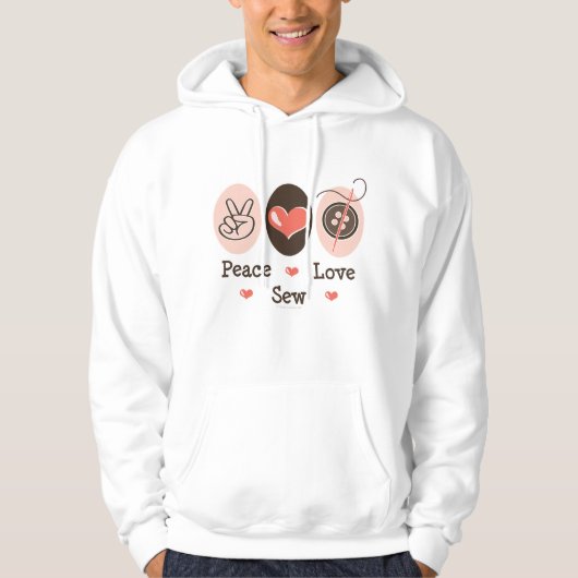 Peace Love Sew Sew Seed Hooded Sweatshirt (Voorkant)