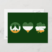 Peace Love Shamrock Briefkaart (Voorkant / Achterkant)