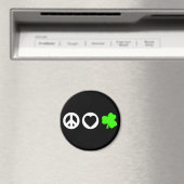 Peace Love Shamrock Magneet (Insitu (Vaatwasser))