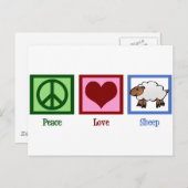 Peace Love Sheep Briefkaart (Voorkant / Achterkant)