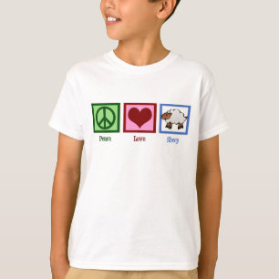 Peace Love Sheep Cute Boerderij Animal Kinder T-shirt