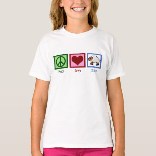 Peace Love Sheep Cute Kinder T-shirt