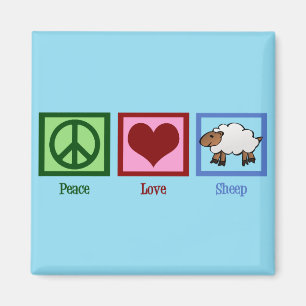 Peace Love Sheep Magneet