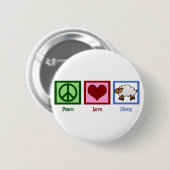 Peace Love Sheep Ronde Button 5,7 Cm (Voorkant /achterkant)