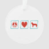 Peace Love Siberian Huskies Squares Ornament (voorkant)
