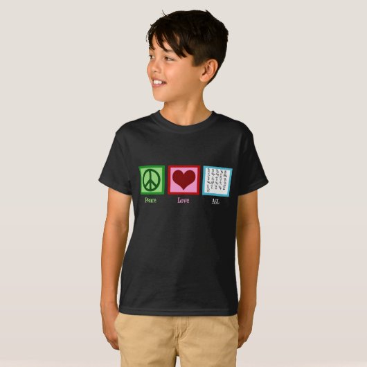 Peace Love Sign Language Kinder T-shirt (Voorkant volledig)