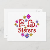 Peace Love Sisters Briefkaart (Voorkant / Achterkant)