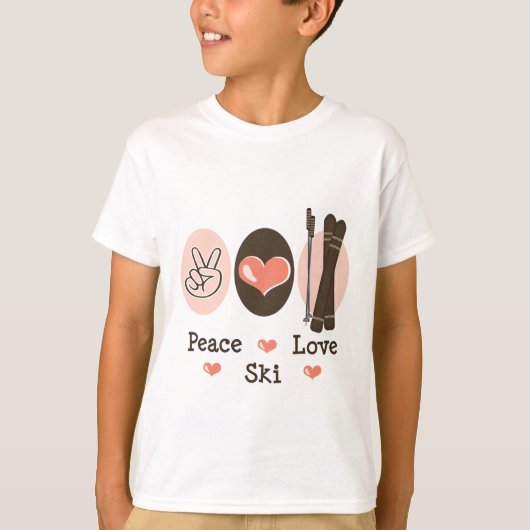 Peace Love Ski Kinder Sweatshirt (Voorkant)