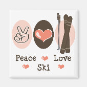 Peace Love Ski Magnet (Devant)