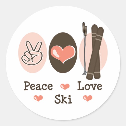 Peace Love Ski Stickers (Voorkant)